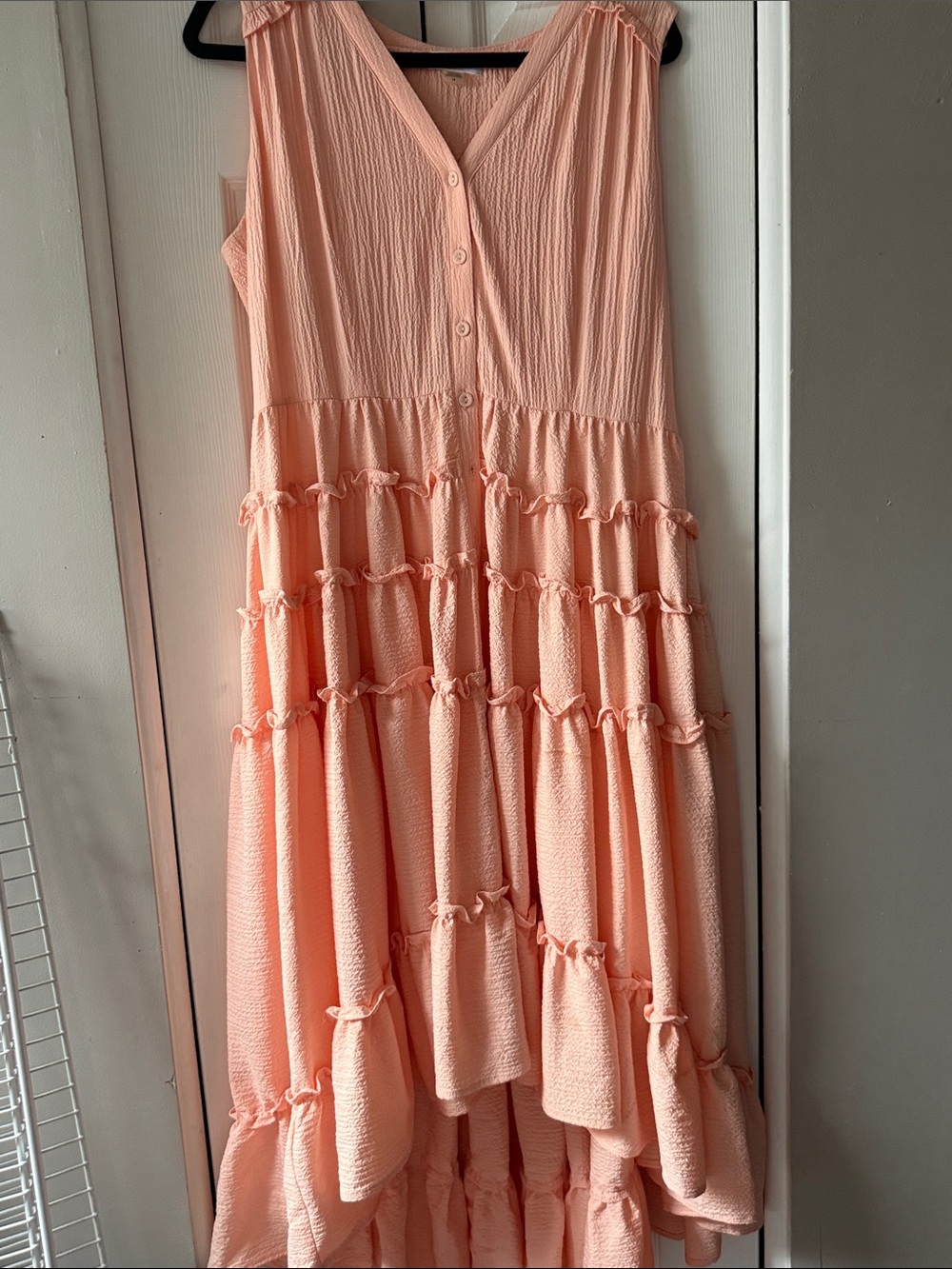 Calvin Klein Peach-Orange Textured Dress